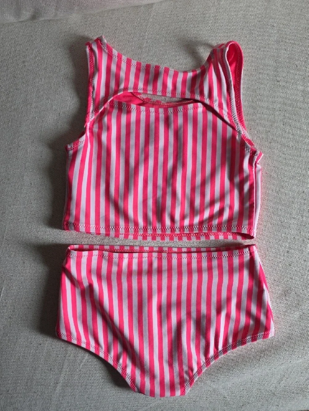 Girls' 2-pack: 2-Piece Swimsuits- Pink Stripe(Gap) + Multicolor Print (Old navy)